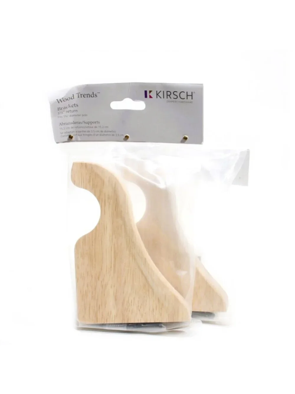 Kirsch Wood Trends Unfinished Rod Bracket Set of 2 for 1-3/8